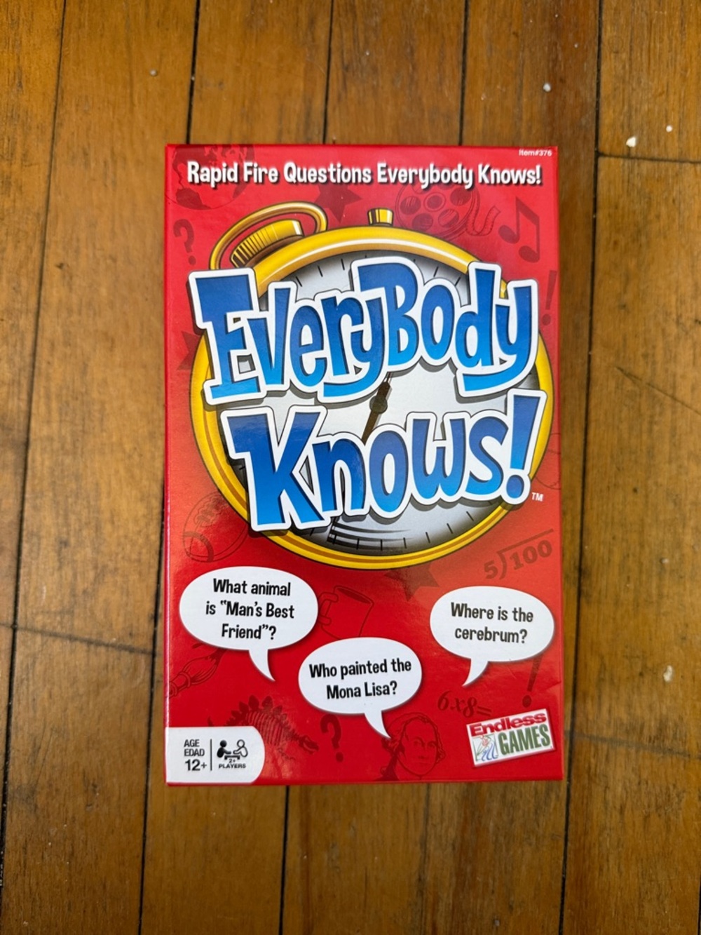 Everybody Knows Rapid Fire Question Card Game Open Box